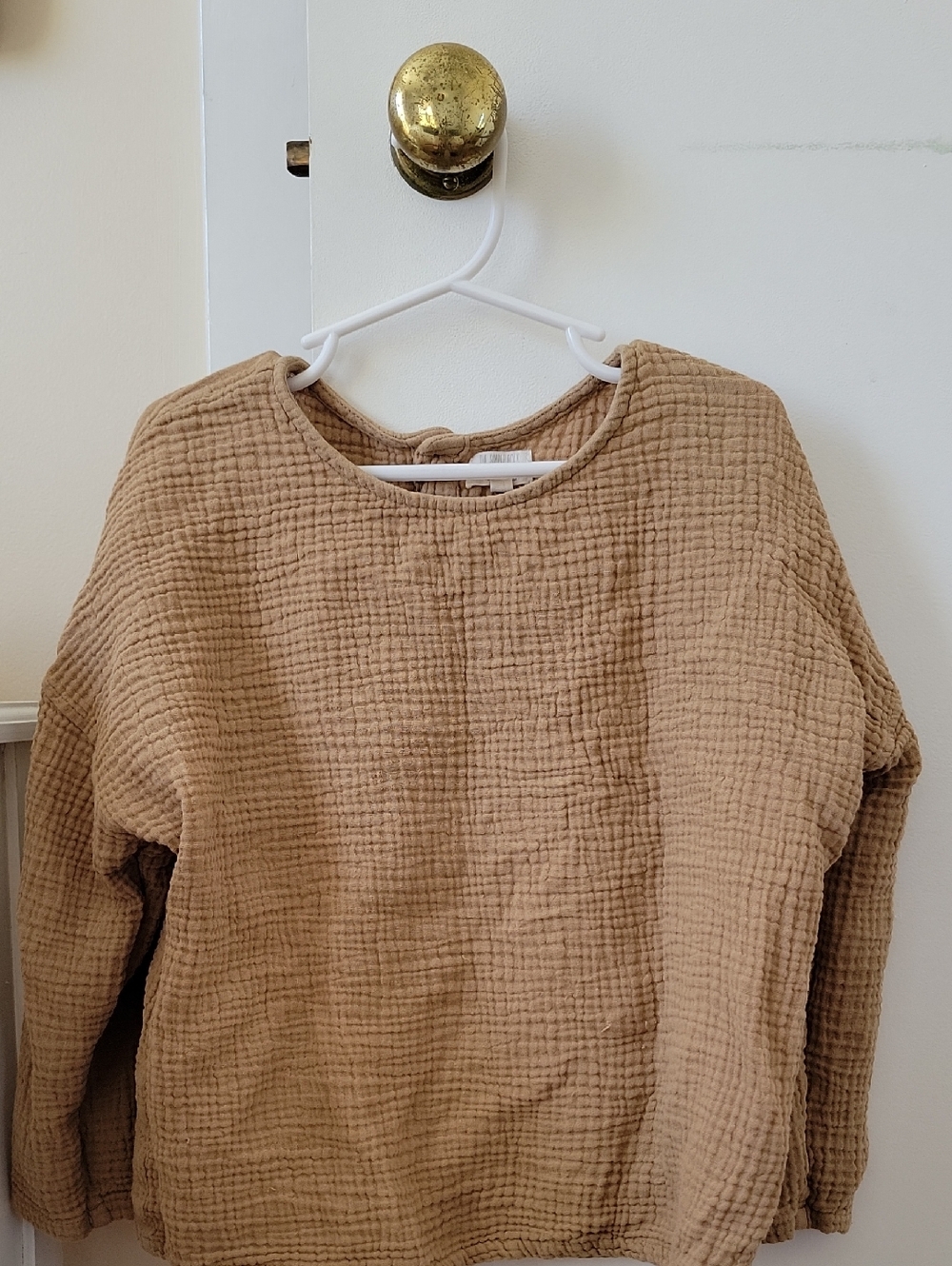 The Simple Folk Camel Waffle-Texture Shirt